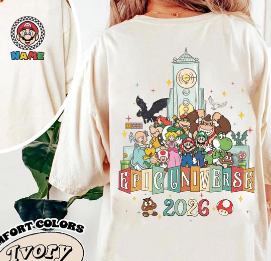 Discover Custom Epic Universe 2026 Shirt, Epic Universe Family Vacation Shirt, Super Mario Matching Group Tees, Mario Epic Universe 2026, Disney Trip