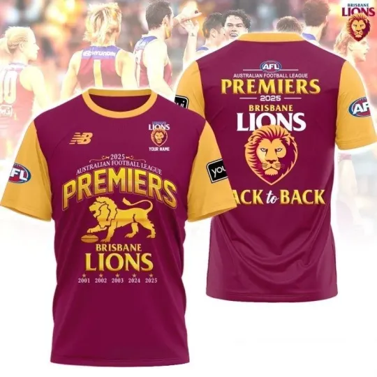 Discover Brisbane Lions AFL Premiers 3D T-Shirt