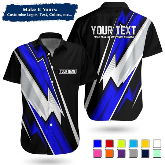 Discover Custom Racing Team Shirt  Personalized Uniform with Name & Text All Over Printing Button Up Shirt