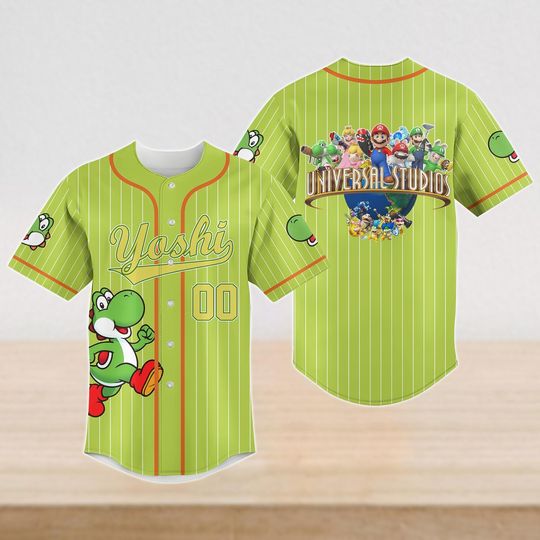 Discover Custom Universal Studios Mario Family Vacation Shirt 2026, Super Mario World Shirt, Super Mario Baseball Jersey, Yoshi Baseball Shirt