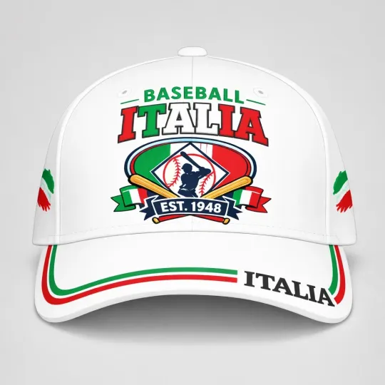 Discover Italy Flag Baseball Cap Print Hat One Size Unisex Gift
