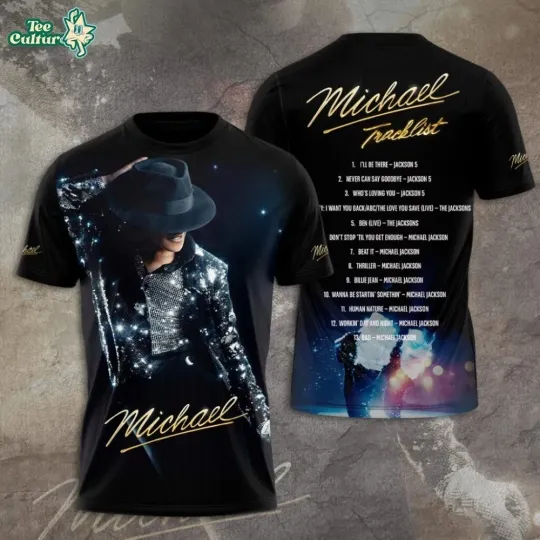 Discover Michael Jackson Greatest Hits 3D T-Shirt Back Print