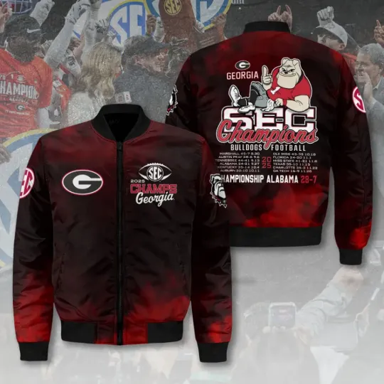 Discover Bulldogs Football 2025 SEC Champions Bomber Jacket