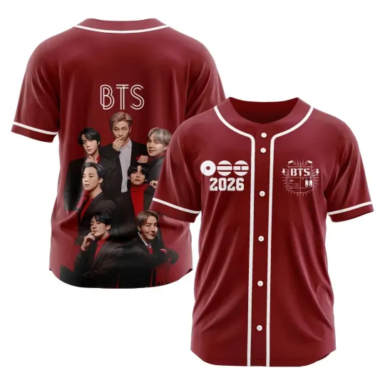 Discover BTS Baseball Jersey 2026 World Tour Kpop Fan Shirt Gift Her
