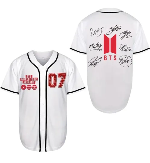 Discover BTS World Tour 2026 Baseball Jersey Bangtan Fan Merch Kpop Member Shirt