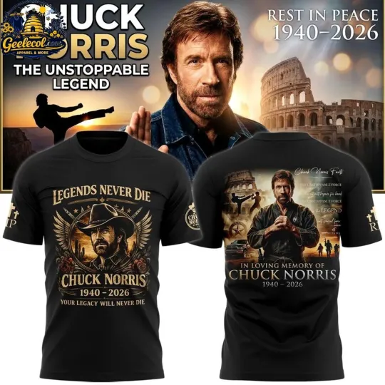 Chuck Norris Unstoppable Legend 1940-2026 3D T-Shirt