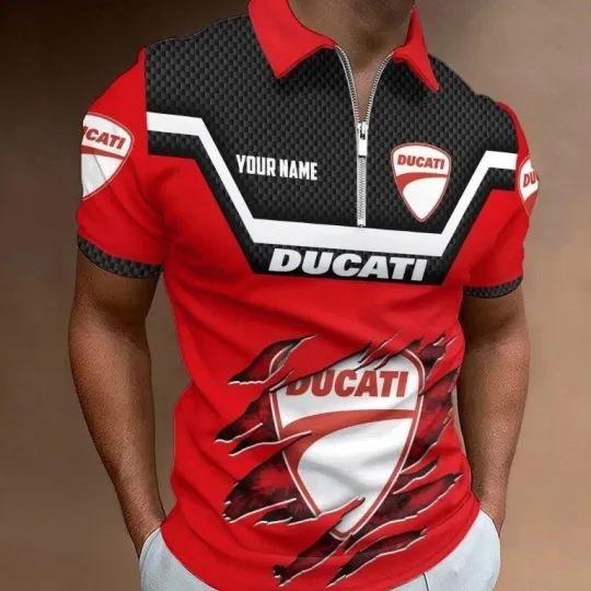 Duc Custom Name New Design Zipper Polo Zip