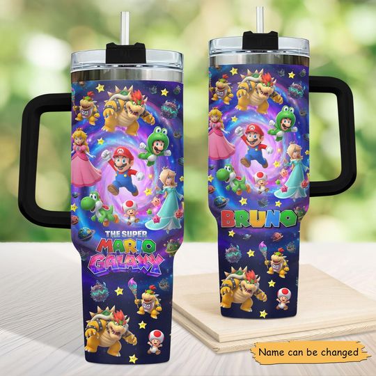 Discover Custom Super Mario Galaxy Movie Tumbler 40Oz, Universal Studios Cup, Mario Since 85, Universal Orlando Birthday Gift, Disney Tumbler