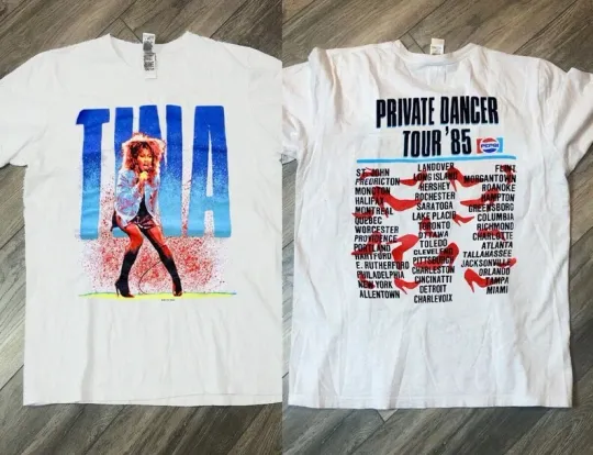 Discover Tina Turner Private Dancer Tour 1985 T-Shirt, Tina Turner Tour '85 Shirt, Vtg Ti