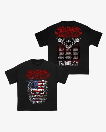Discover Official Slaughter to Prevail USA Tour 2025 T-Shirt – Concert Dates Graphic Tee