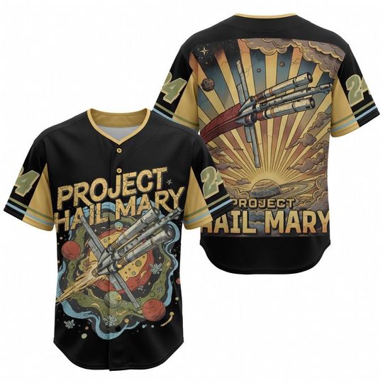 Discover Project Hail Mary Baseball Jersey, Rocky Amaze Space Ship Graphic Jersey, Andy Weir Sci-Fi Book Fan Gift, Retro Space Mission Uniform