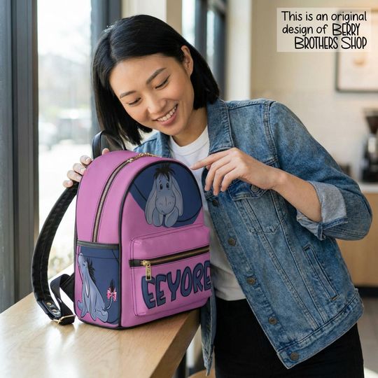 Discover Eeyore Backpack Handbag - Winnie the Pooh Faux Leather Shoulder Bag