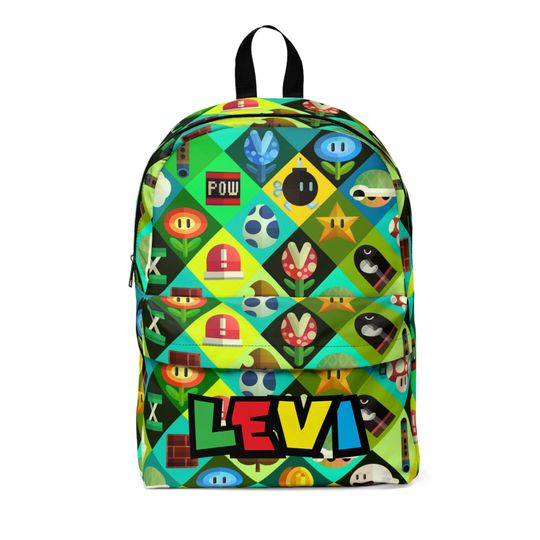 Discover Personalized Gamer Backpack for Kids - Custom Name Gaming Backpack - School Bag