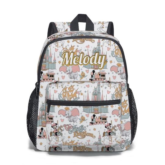 Discover Magic Kingdom 12in mini backpack, , Personalized Disney Canvas Bag,mickey mouse bag ,Custom mini backpack,