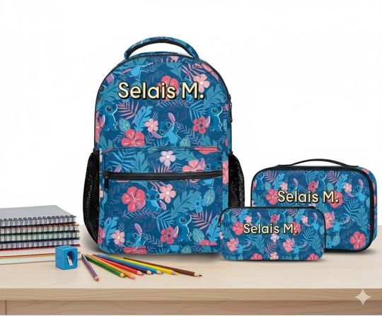 Discover Custom Lilo and Stitch Backpack Lunch Bag and Pencil Case Set