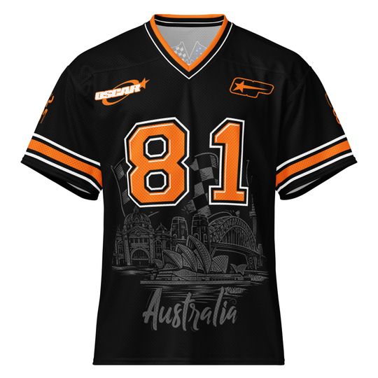Discover Oscar Racing Jersey Australian Landmarks Orange & Black Performance Football Top