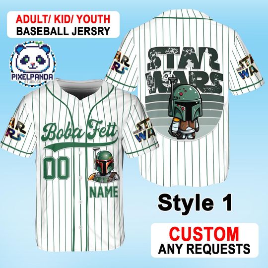 Discover Custom Boba Fett Star Wars Baseball Jersey, Personalized Disney Family Trip Bounty Hunter Shirt, Boba Fett Name Number Jersey, Disney Gift