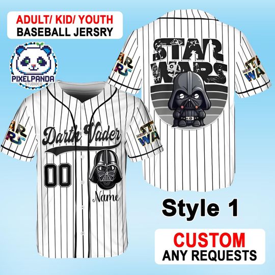 Discover Custom Darth Vader Star Wars Baseball Jersey, Personalized Disney Family Trip Jedi Shirt, Darth Vader Name Number Shirt, Disney World Gift