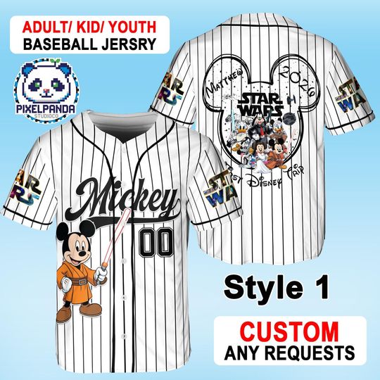 Discover Custom Mickey Star Wars Baseball Jersey, Personalized Disney Family Trip Shirt, Mickey Jersey