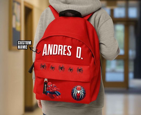 Discover Personalized School Backpack with Name  Kids Spiderman Backpack  Spiderman Back to School Gift
