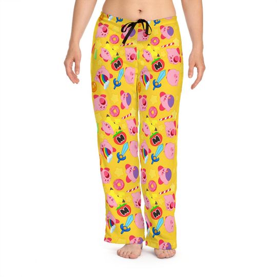 Discover Kirby Pants | Kirby Pyjama Pants Bottoms Pj Gift For Her For Him Comfy Merch Gaming Gamer Retro Gaming Nostalgia christmas stocking stuffer