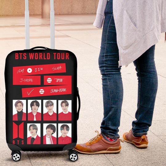 Discover BTS Kpop Boy Band Luggage Cover, Bangtan Boys Arirang Army Personalized Luggage Cover, Custom Suitcase Cover, K-Pop BTS Travel Gift