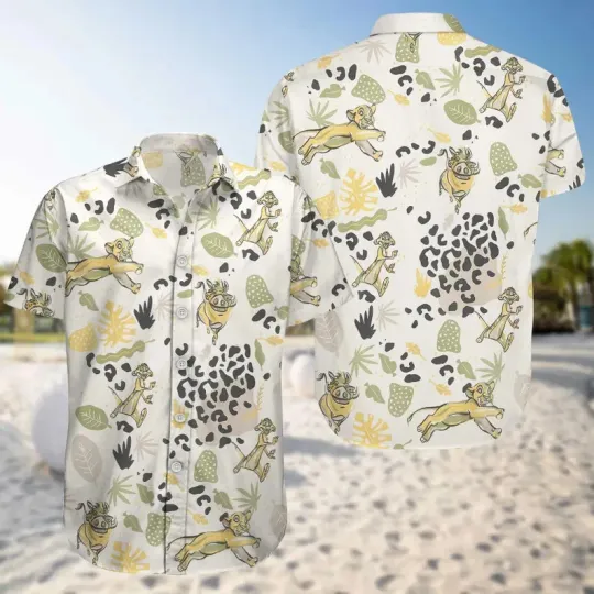 Discover Disney Lion King Simba Nala Mufasa Timon Pumbaa Vintage Hawaiian Shirt