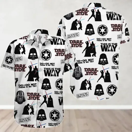 Discover Disney Star Wars Dark Side Battle White Hawaiian Shirt