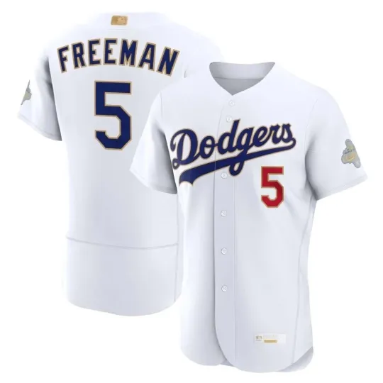 Discover Freddie Freeman 5 Dodgerss Men's White 2026 Gold Collection Printed Jersey