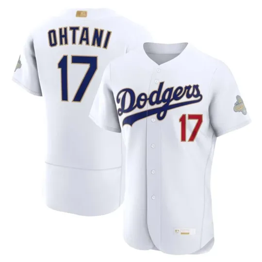 Discover Shohei Ohtani #17 Dodgerss Men's White 2026 Gold Collection Printed Jersey