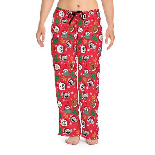 Discover We Bare Bears Christmas Pants | Grizzly Panda Ice Bear Pyjama Pants Bottoms Pj Gift Xmas Holiday Chloe Charlie NumNum Cartoon Character