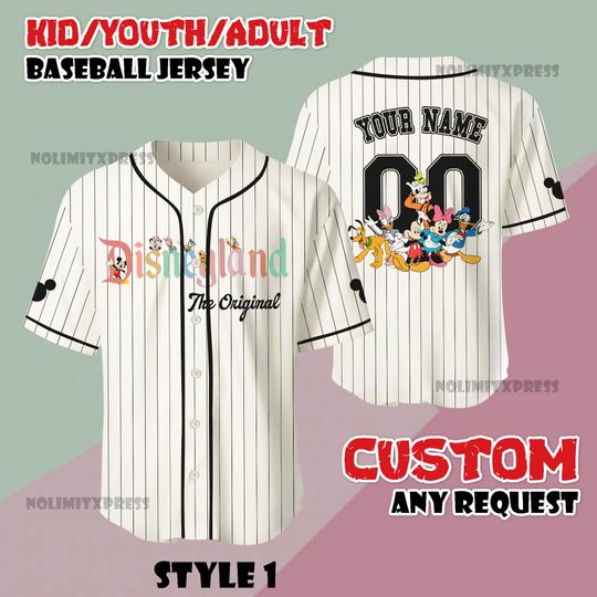 Discover Custom Disneyland The Original Characters Baseball Jersey, Mickey & Friends Shirt, Disney Fan Gift