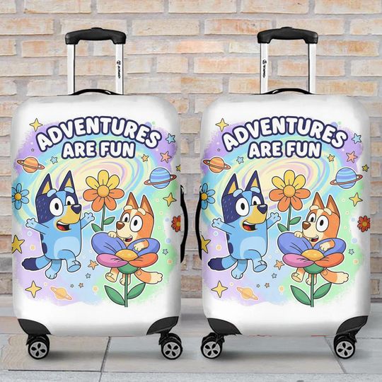 Discover BlueyDad Family Luggage Cover, BlueyDad Dog Luggage Cover, Suitcase Cover, Luggage Cover, Travel Gift