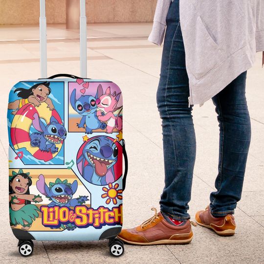 Discover Disney Lilo and Stitch Luggage Cover, Lilo and Stitch Luggage Cover, Suitcase Cover, Luggage Cover, Travel Gift