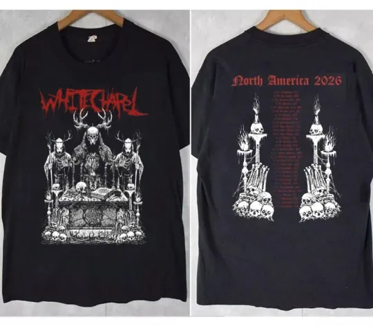 Discover Whitechapel 2 Sides North America Tour 2026 S to 5XL Tee Shirt CO_885