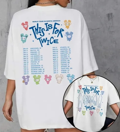 Discover Twice This is for World Tour in US 2026 T-shirt,  2-Side Twice Tour Cotton Tee