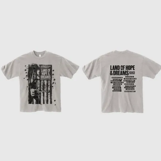 Discover Bruce Springsteen 2026 Land Of Hope & Dreams American Tour Flag T-Shirt