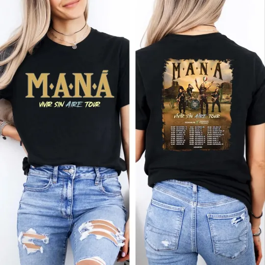 Discover Mana Tour 2026 T-shirt, Mana Band Tour Mana Mexico, Mana Vivir Sin Aire T-Shirt