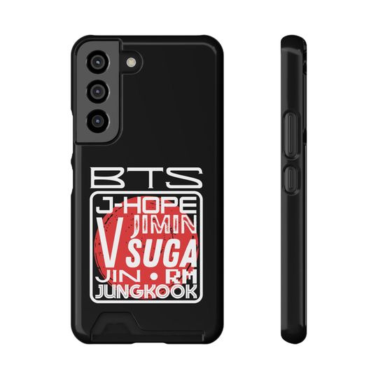 Discover BTS Member Names Phone Case with Card Holder | K-Pop