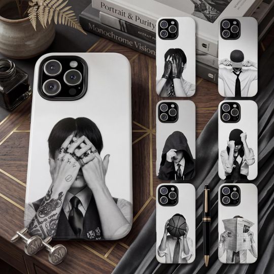 Discover Vintage Bangtan iPhone Case, Retro Black & White Aesthetic Case