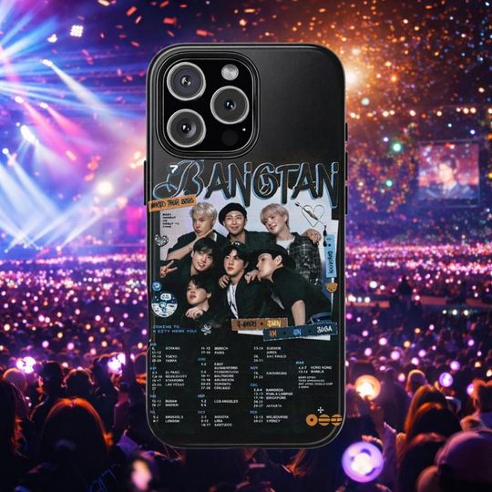 BTS 2026 World Tour iPhone Case, Bangtan Boys OT7 Photo Concert Merch, Kpop Phone Cover Gift for Army, Jin RM Suga J-Hope Jimin V Jungkook