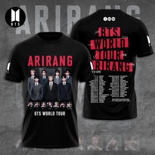 Discover BTS World Tour 2026 Arirang AOP T-Shirt 3D