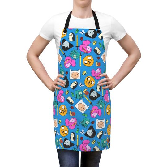 Adventure Time Apron, Finn The Human Jake The Dog BMO Marceline Apron, Baking Gift Baking For Her For Him