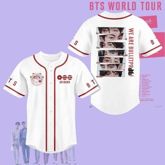BTS Baseball Jersey, Kpop World Tour Shirt, Bangtan Arirang Jersey, ARMY Fan Merch
