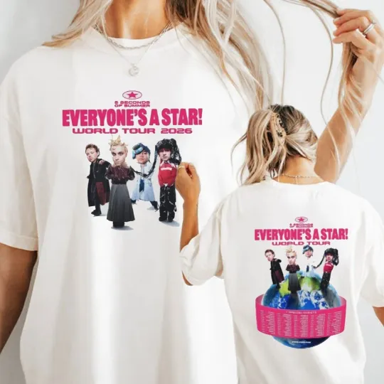 Discover 5 Seconds of Summer Tour Shirt 2026, 5 SOS Everyone's A Star Tour Tee for Fans