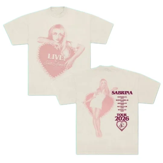 Sabrina Style Lollapalooza Chile 2026 Tour Graphic Dates T-shirt