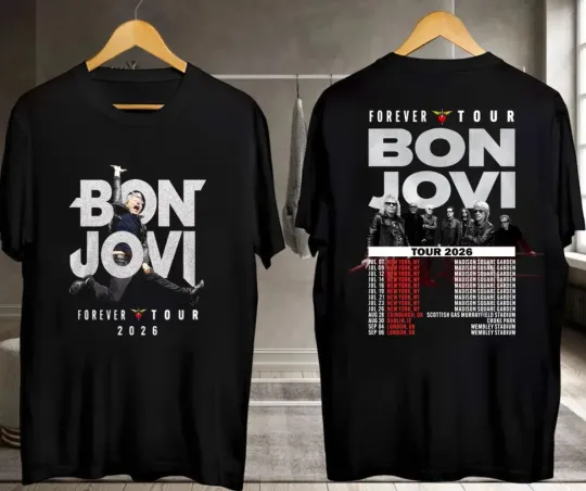 Discover NEW!!! Bon Jovi Graphic Shirt, Bon Jovi Forever Tour 2026 T-Shirt All Size