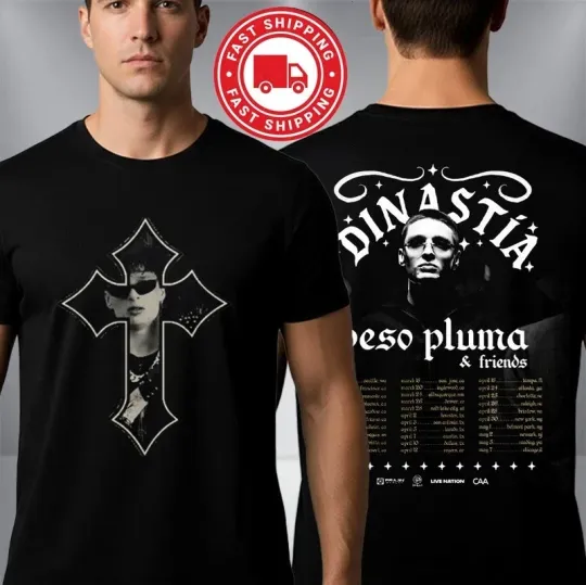 Discover Peso Pluma Dinastia Tour 2026 North America Dates Two Sided T-Shirt Repinted