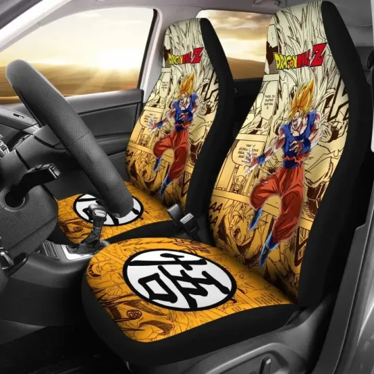 Discover Goku Saiyan Hero Dragon Ball Z Car Seat Covers Manga Mixed Anime Universal Fit 1