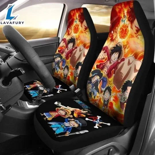 Discover Luffy Sabo Ace Pirates One Piece Anime Car Seat Covers Universal Fit Luffy Sa
